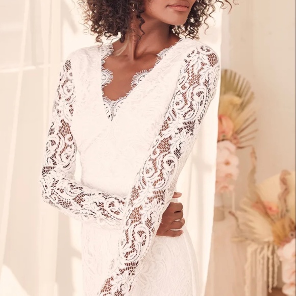 Way to Be Loved White Lace Long Sleeve Maxi Dress - Picture 2 of 4